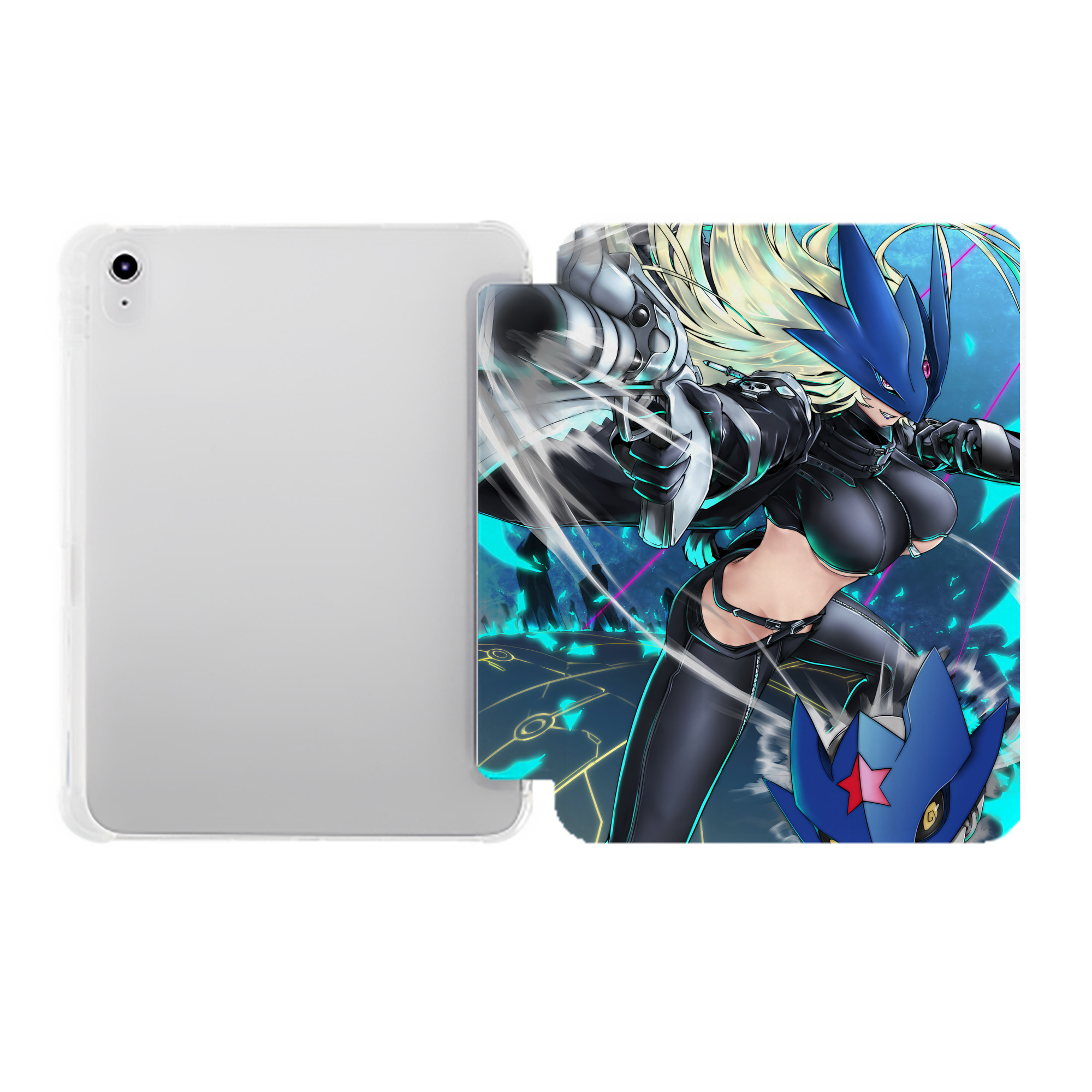（画像用） Digimon デジタルモンスター/デジモン IPad ケース ペン収納付き 三つ折りスタンド PUレザー×シリコン 対応機種9.5/10.5/10.9インチ